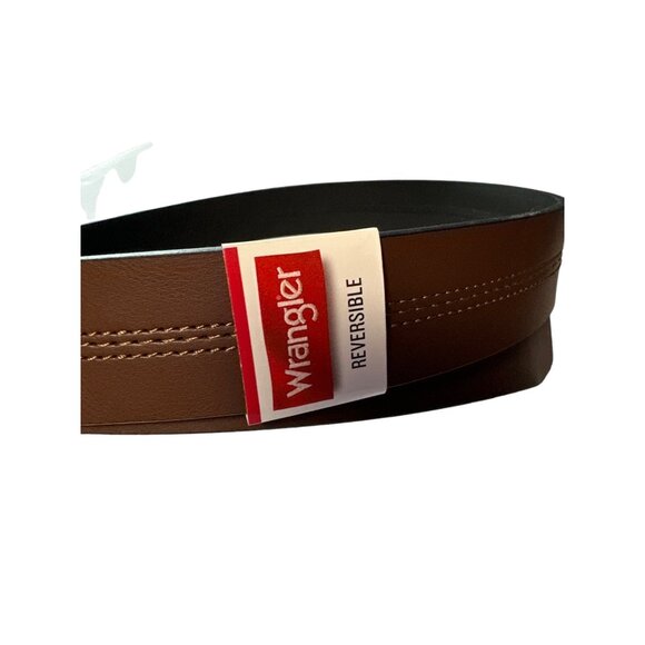 Wrangler Men's Reversible Silver Tone Buckle Belt Size 36 - Picture 2 of 8